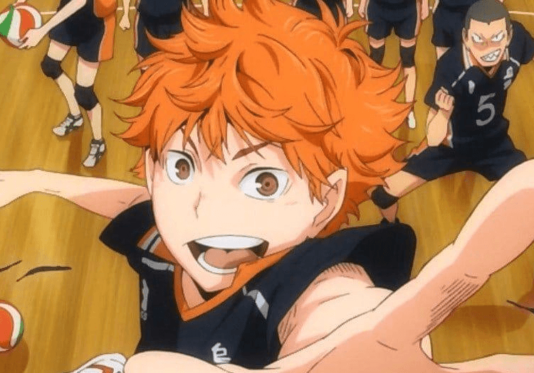 Hinata smiling in Haikyu!!