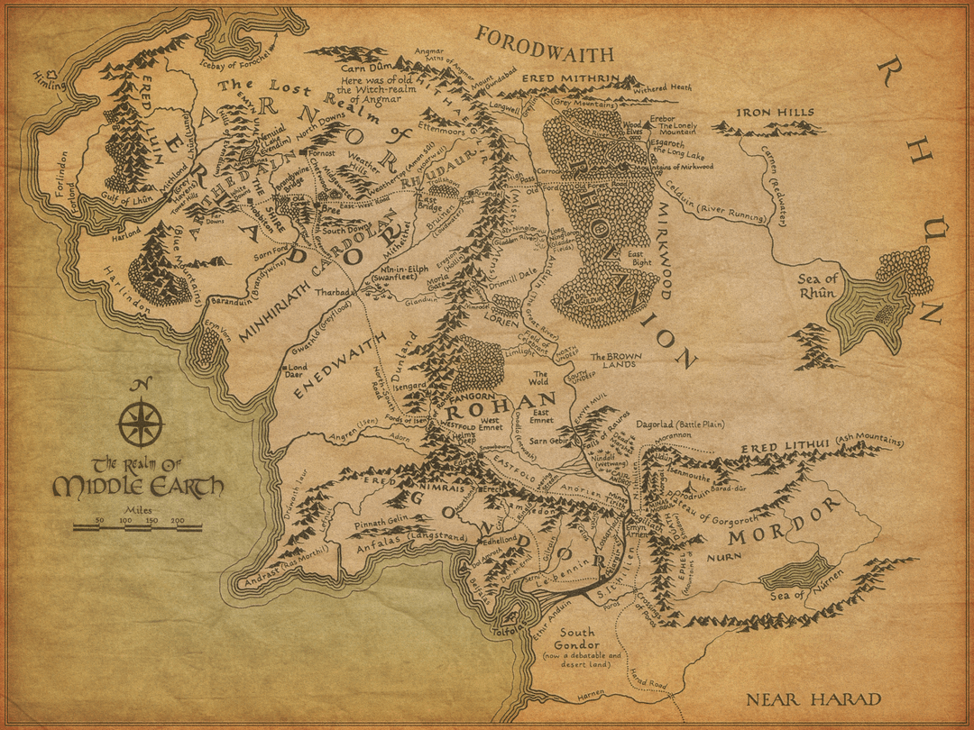 The map of Middle-Earth