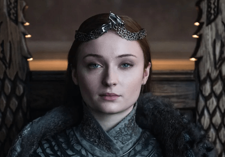 Sophie Turner as Sansa Stark in GOT.