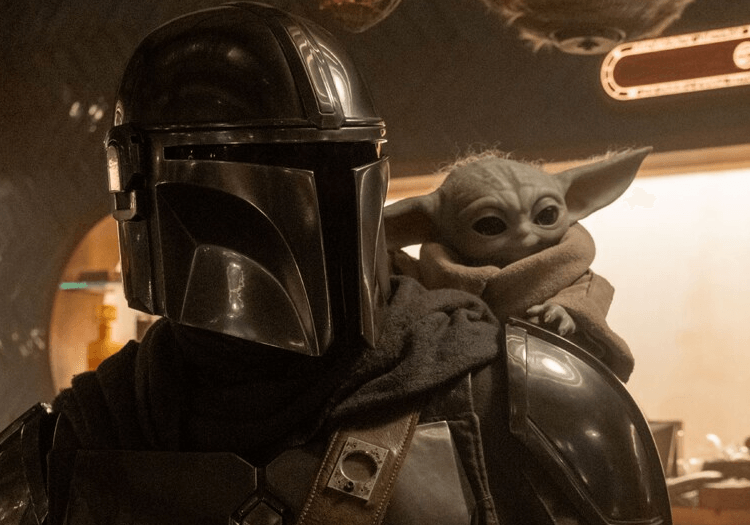 The Mandalorian and Grogu chilling