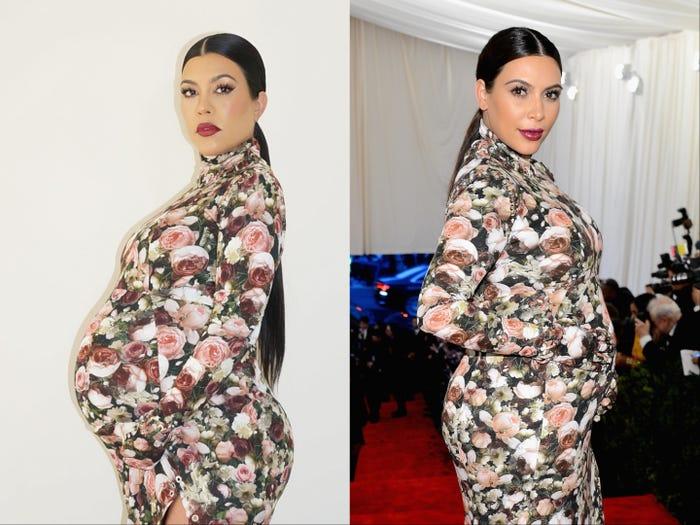 Kourtney Kardashian Dresses up As Sister Kim Kardashian for Halloween