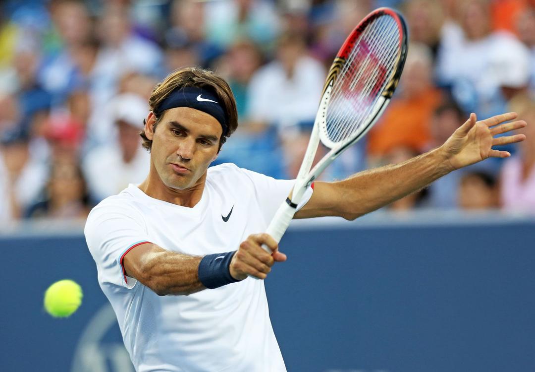 Roger Federer playing tennis