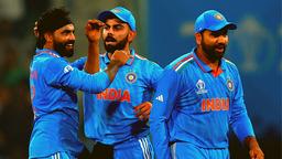 Ravindra Jadeja, Virat Kohli and Rohit Sharma