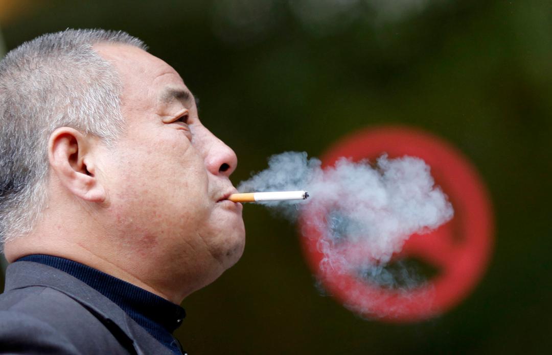 A guy smoking