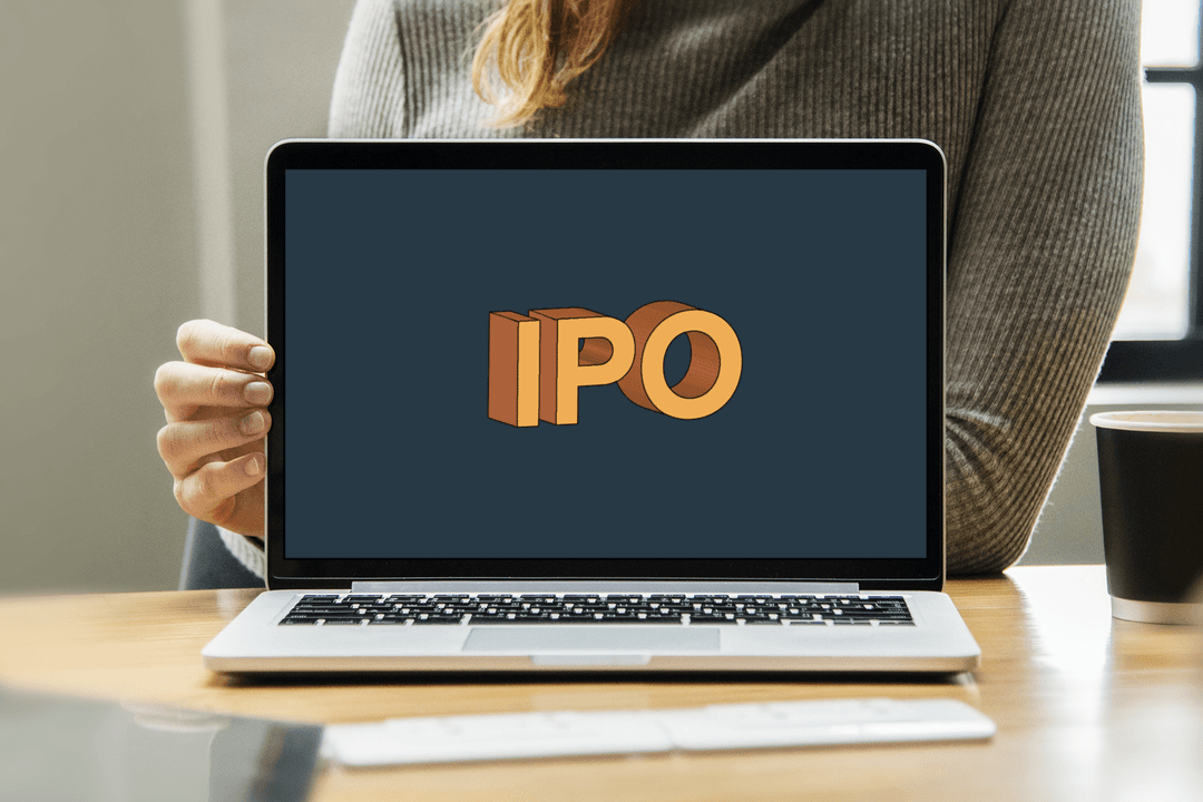 Laptop displaying IPO