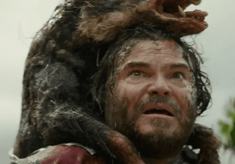 Jack Black looking in fear in Anaconda