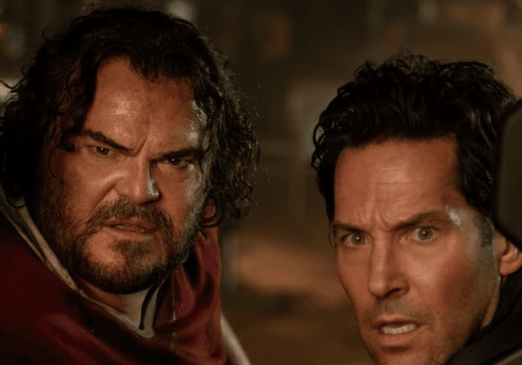 Jack Black and Paul Rudd looking back in Anaconda