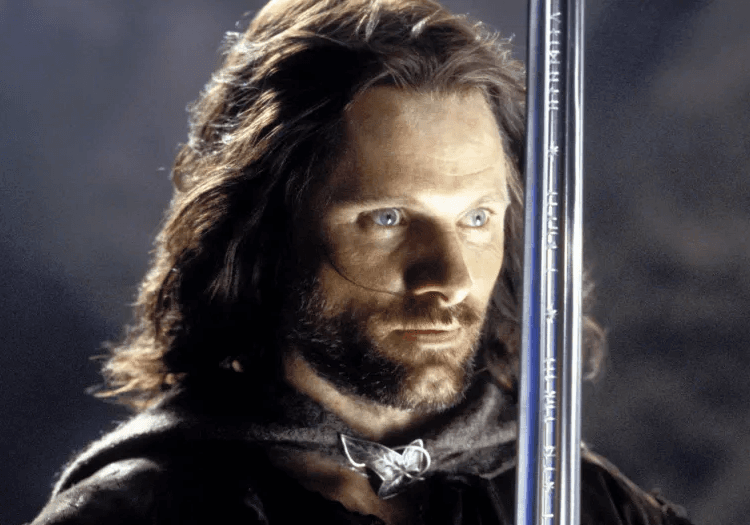 Aragorn holding a sword