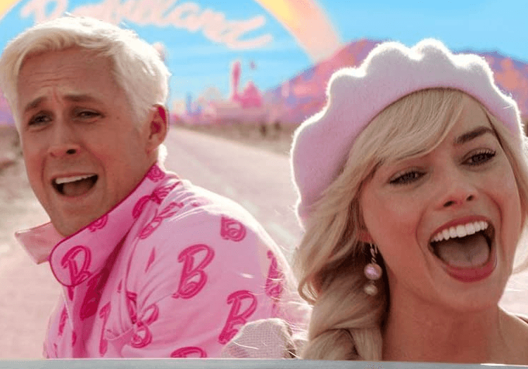Margot Robbie and Ryan Gosling as Barbie and Ken