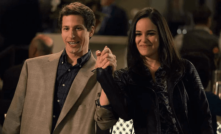brooklyn 99 amy and jack, hand-in-hand