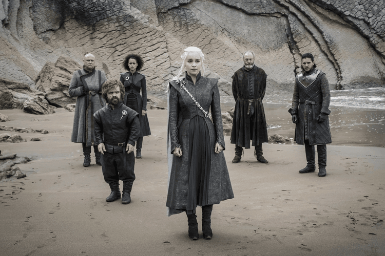 The cast of GOT standing in one singular frame.