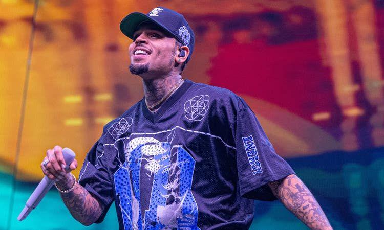 Chris Brown enjoying singing