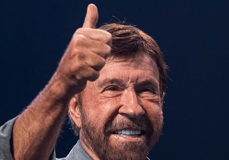 Chuck Norris showing a thums up