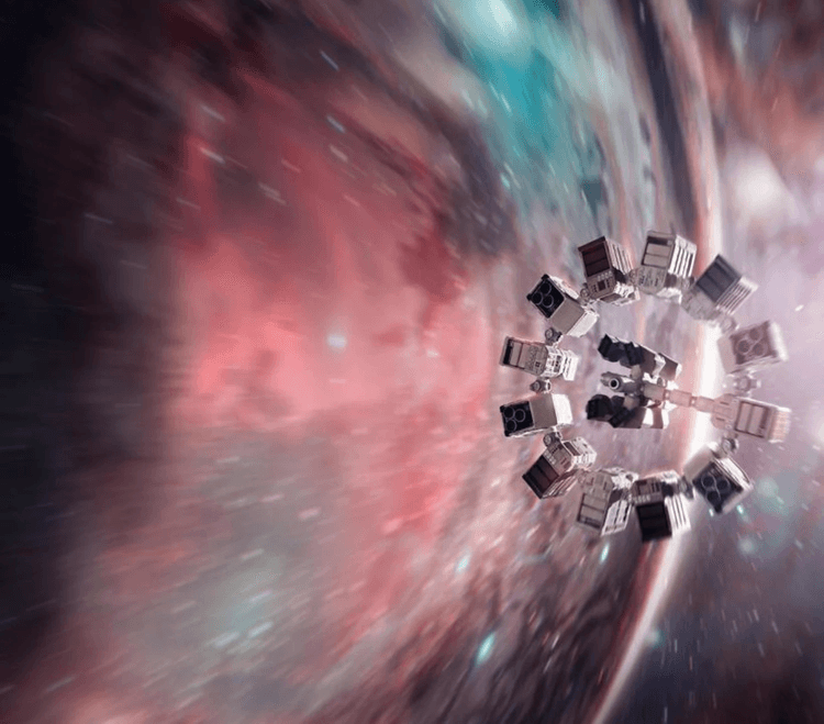 The spaceship going into the wormhole in Interstellar