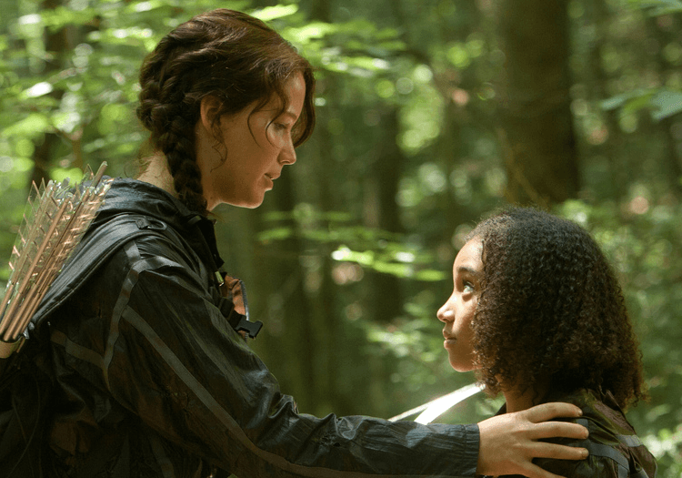 Katniss and Rue in The Hunger Games
