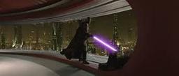 Mace Windu hesitating with Palpatine