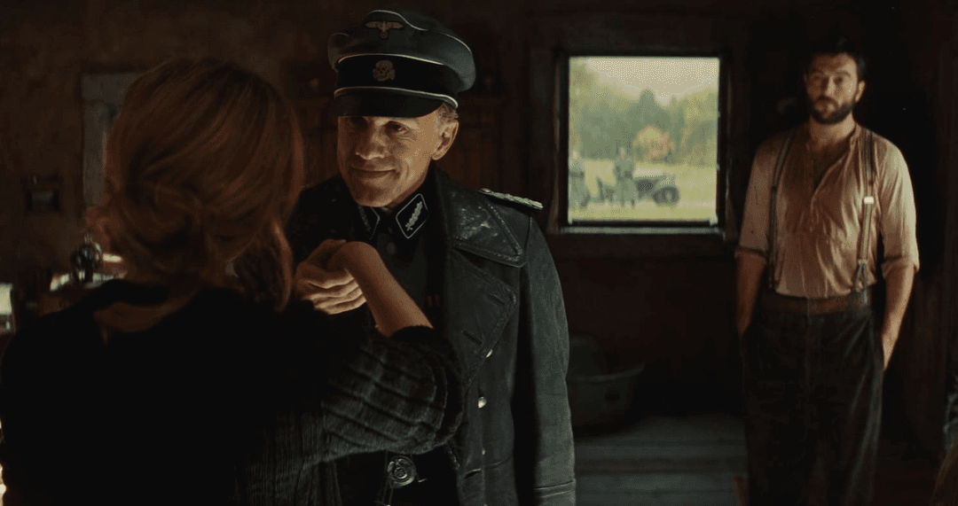 Hans Landa greeting a woman in Inglourious Basterds