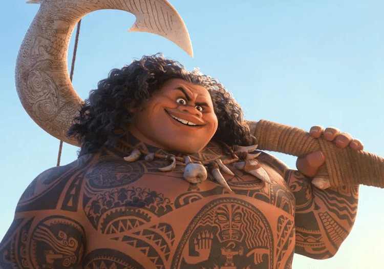 Demigod Ma'ui with a sickle in his hand