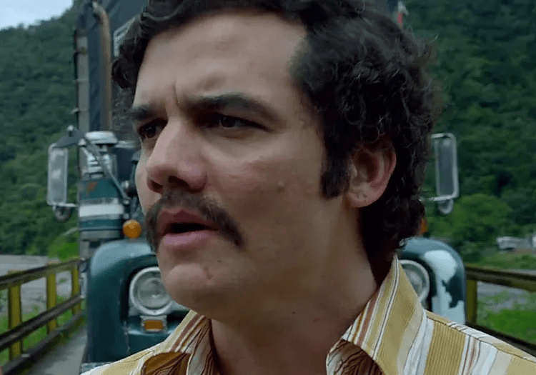 A character as Pablo Escobar in Narcos