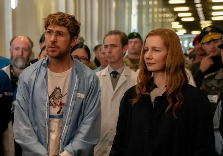 Ryan Gosling standing alongside Eva Stratt in Project Hail Mary