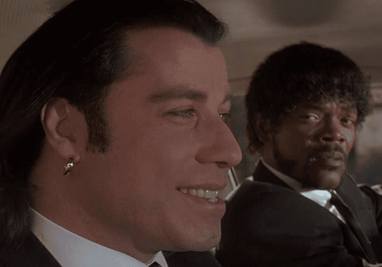 Two people talking in Pulp Fiction