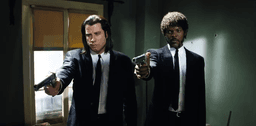 Vincent Vega and Jules pulling out their gun in Pulp Fiction