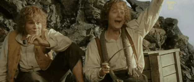 Merry and Pippin at Isengard