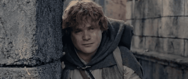 Samwise looking concerned