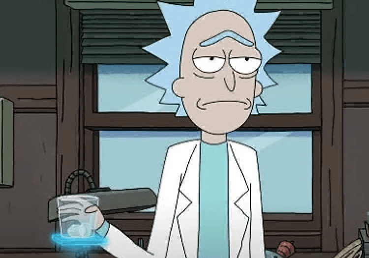 Rick drinking