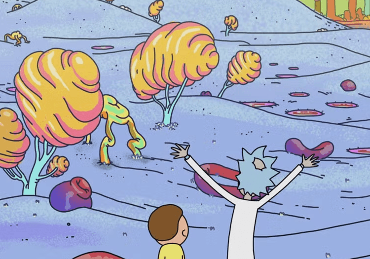 Rick and Morty in a weird dimension