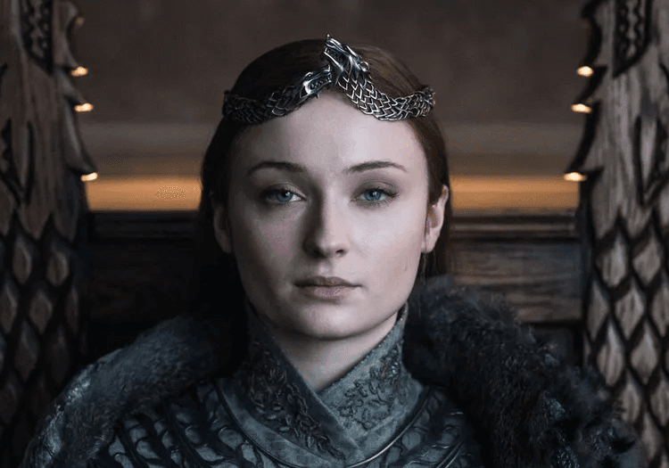 Sophie Turner as Sansa Stark in GOT.