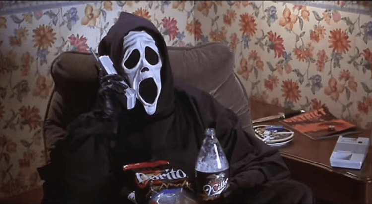 Ghostface on a phone call
