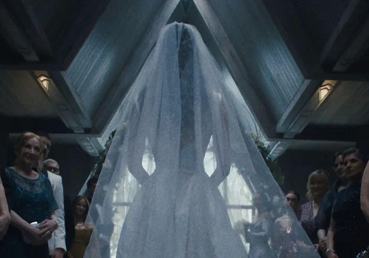 a girl walking down the aisle