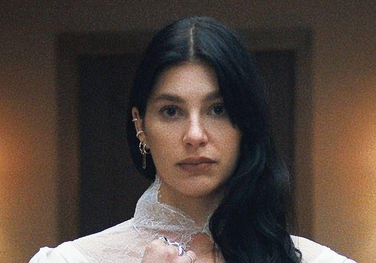 a girl in the wedding dress