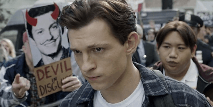 Peter Parker amidst the crowd