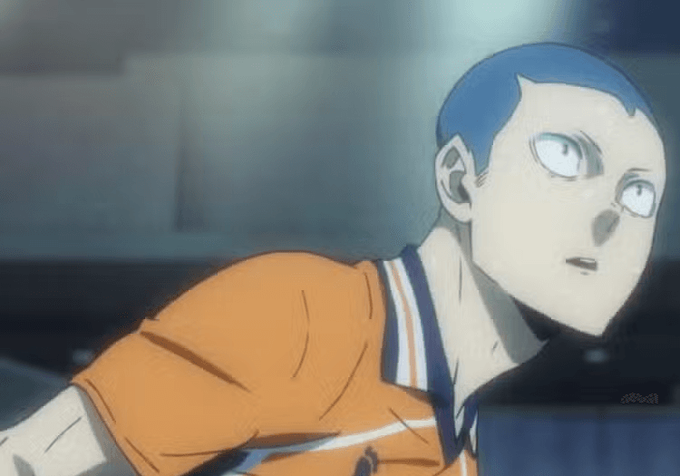 Tanaka looking scared in Haikyu