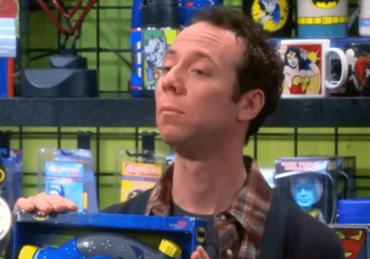 Stuart selling in The Big Bang Theory