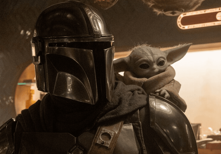 The Mandalorian and Grogu chilling