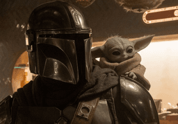 The Mandalorian and Grogu chilling