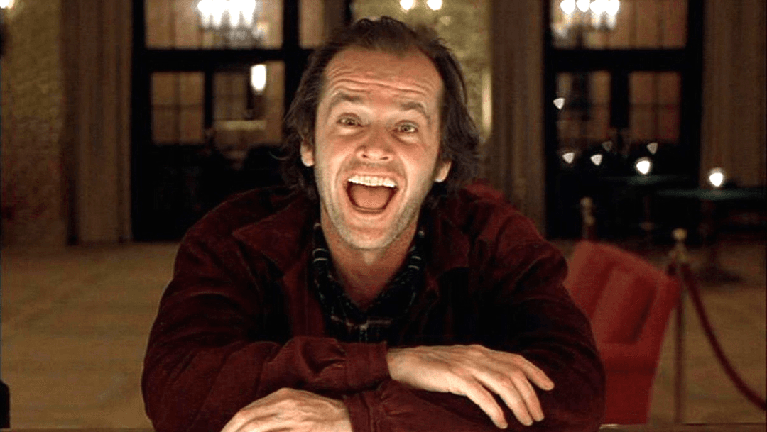Jack Torrance looking with an exasperated expression