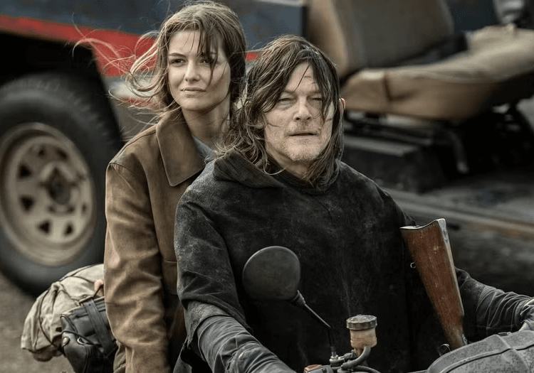daryl dixon on the bike with a girl