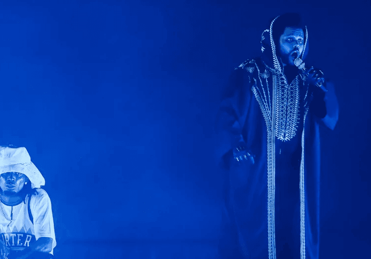 The Weeknd performing live