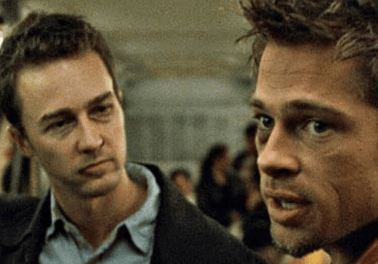 tyler durden and the narrator on the train