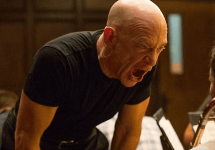 JK Simmons screaming in Whiplash