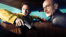 Walt and Jesse - holding a gun and being chased