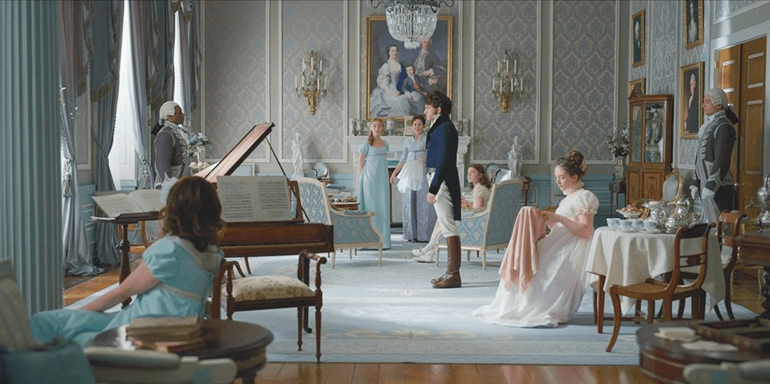 The people gathered around in Bridgerton