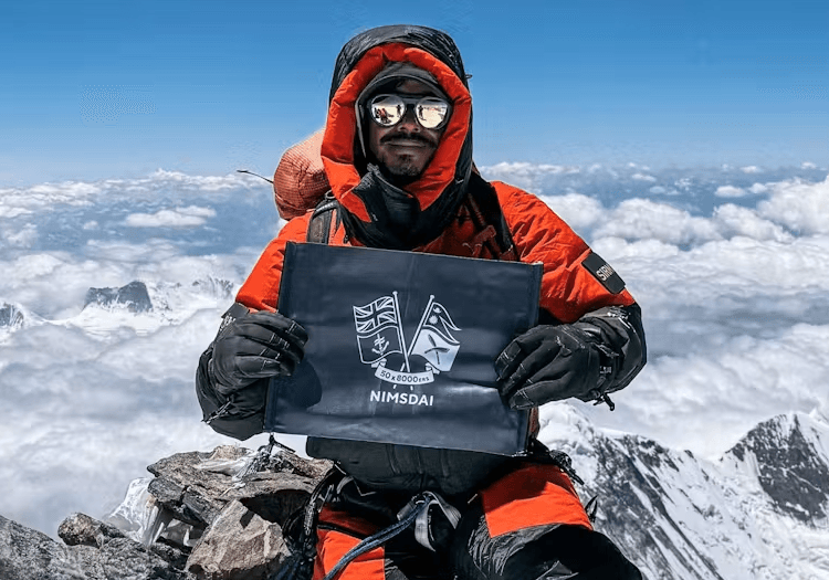 Nims Dai on the top of Shishapangma