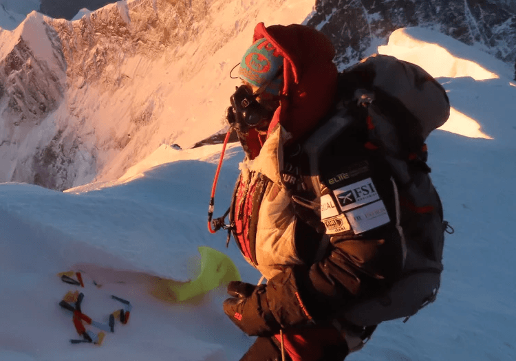 Nimdai on the summit of Everest